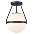 Globe Semi Flush Ceiling Light Black